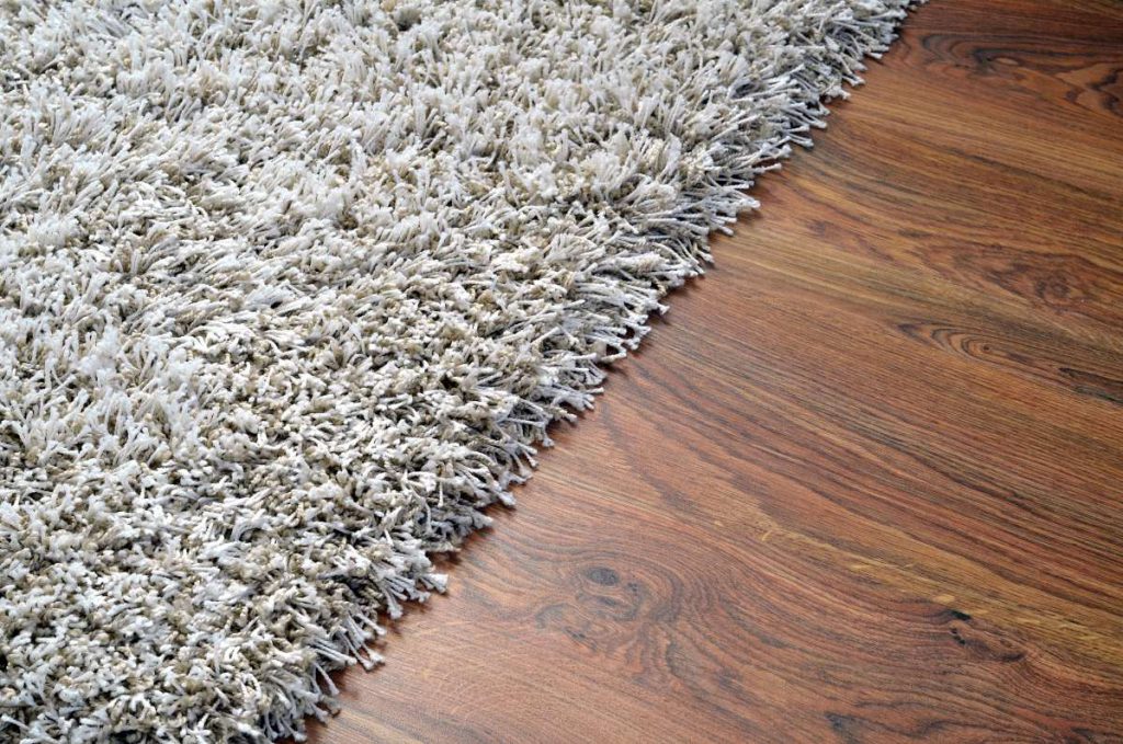 Carpet on the wooden floor 